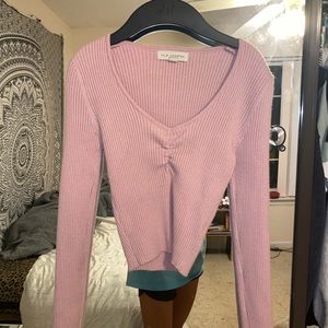 L.A Hearts/Pacsun Long Sleeve Pink fitted crop XS
